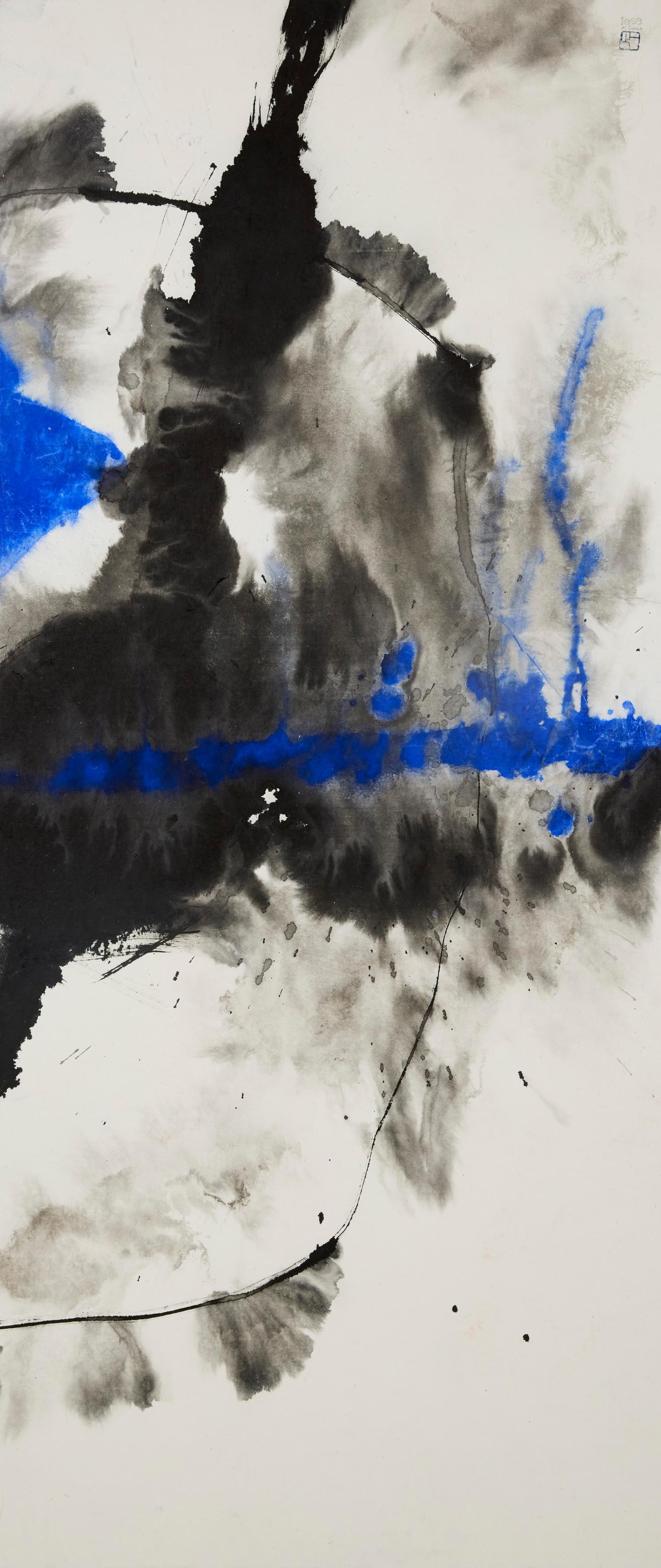 Minjung Kim, Subconscious (99-035), ink and watercolour on mulberry Hanji paper, 120x50cm, 1999.jpg