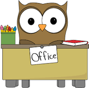 Owl at and office desk