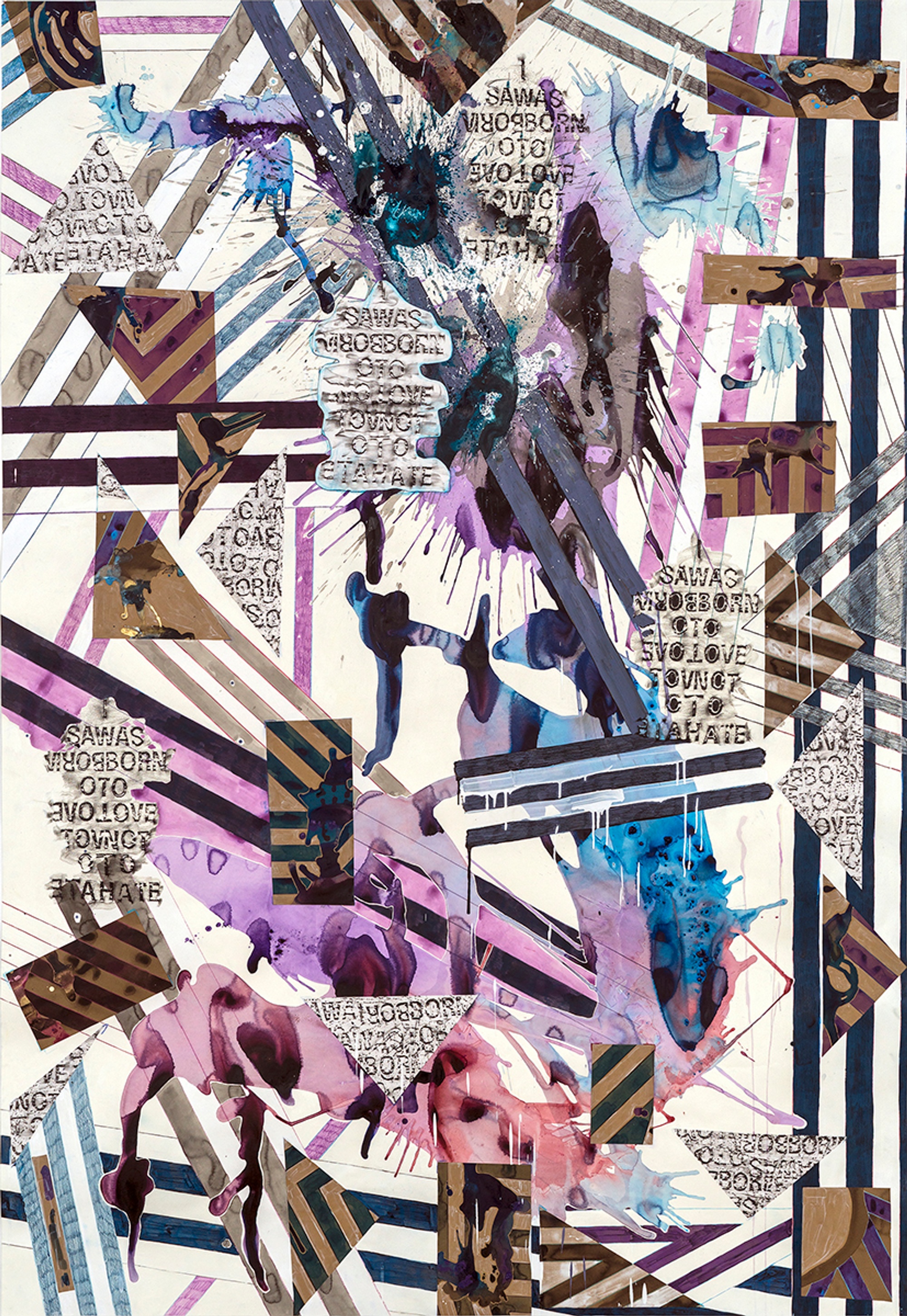 AG-004_Alexandra Grant, Antigone 3000 (2), 2018, Collage, wax rubbing, acrylic paint and ink, sumi ink and colored pencil on paper, 106 x 72 inches_150dpi.jpg