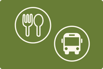 bus and meals icon