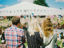 Group of people at a outdoor market