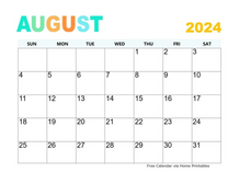 August calendar