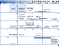 Rocky Point School District Calendar September