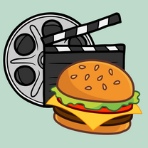 clipart of a film reel and a burger