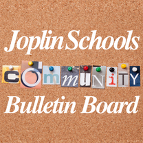 A bulletin board with the Joplin Schools logo on it