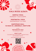 Yoga Classes with Alison recommenced on 8th January 