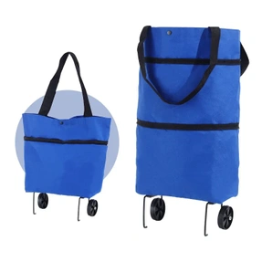 2-WAY COLLAPSIBLE TROLLEY & CARRIER SHOPPING BAG