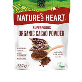 Nature's Heart Organic Cacao Powder, Chocolate, 567 Gram