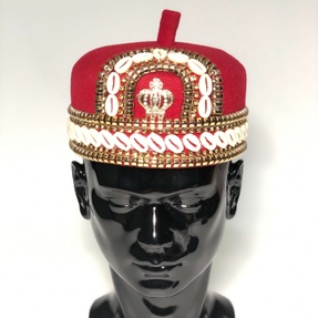 Igbo Men Chieftaincy Cap with Cowries for Royal Kings, Chiefs &amp; Groom