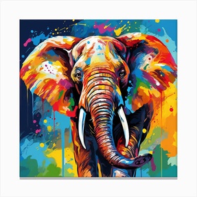 Elephant painting on canvas