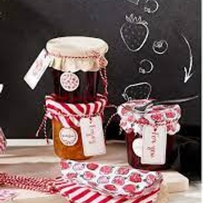 TCM Homemade Goods/Preserving Jars Decoration Set, Red/Pink/White