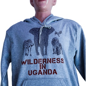 Grey Unisex Hoodie Wilderness In Uganda
