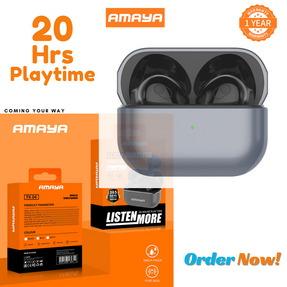 Amaya TK 04 Wireless Sports Earbuds 5.3 Bluetooth – ***20 Hours Play Time 1 Year Warranty Black