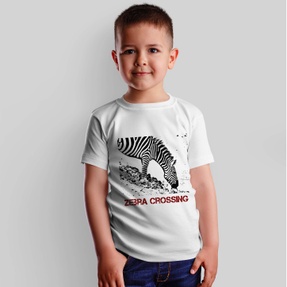 Kids Unisex Cotton Wildlife T-shirt With Zebra Print