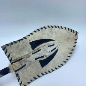 Igbo Traditional Hand Fan for Men, Wedding Hand Fan, Animal Skin Nigerian made Chieftaincy Akupe Fan - Capkings.ng