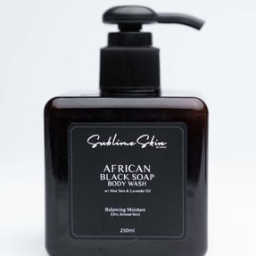 Black Soap 'Body Wash' w/ALOE VERA & LAVENDER OIL.
