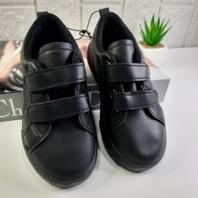 Black Leather School Shoes for Children