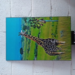 Giraffe Wallart - Digital Artwork
