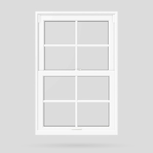 standard rectangular pattern double hung windows