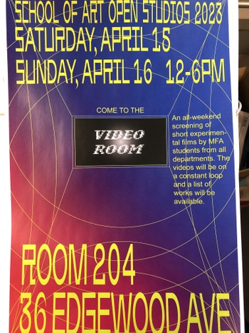 Poster for the "Video Room" (full text in description that follows)