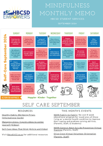 Mindfulness Monthly Memo | September Issue