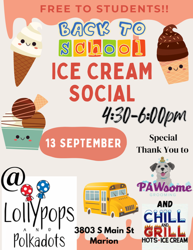 Flyer with icecream cones on it. 