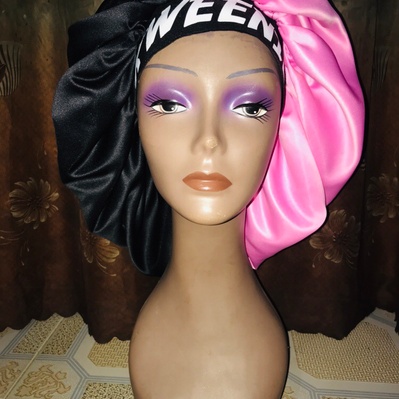 Kweenie's customized plain hair bonnet(pink) - Kweenie's Place