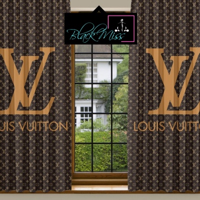 Louis Vuitton Curtains (Red/White) - BlackMissStores