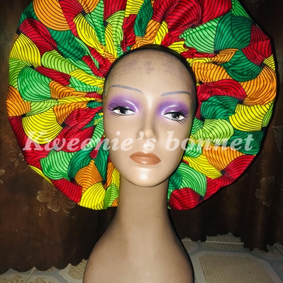 Kweenie's Ankara customized hair bonnet - Kweenie's Place