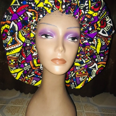 Kweenie's Ankara customized hair bonnet - Kweenie's Place