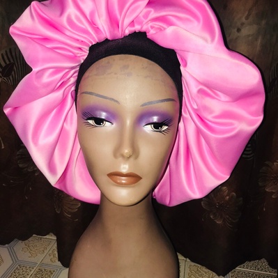 Kweenie's customized plain hair bonnet(pink) - Kweenie's Place