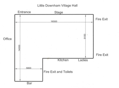 Size of main hall