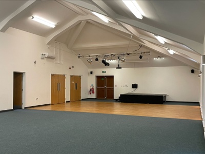 Hall with stage & media area