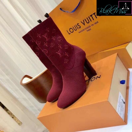 Louis Vuitton Silhouette Socks Ankle Boots (Blue) - BlackMiss Luxury