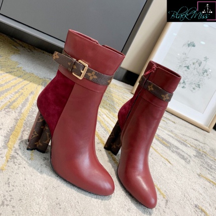 Louis Vuitton Ankle Boots Dark red Leather ref.10812 - Joli Closet