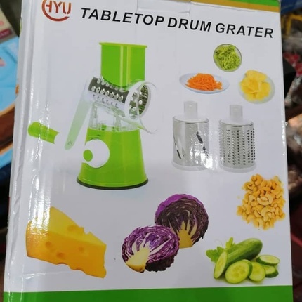 Tablettop Drum Grater Manual Vegetable Cutter