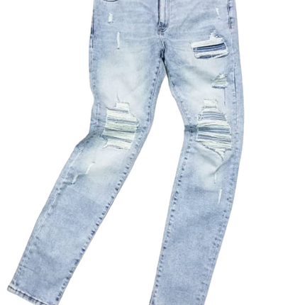 Forever 21 Men's Distressed Ripped Denim Jeans – Sky Blue - Wardrobecare Clothing  Store