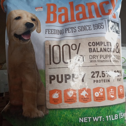 Balance sales puppy food