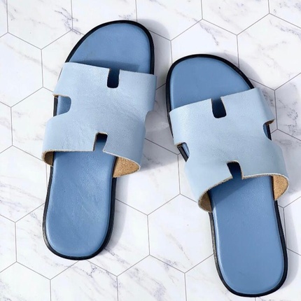 Hermes on sale blue slippers