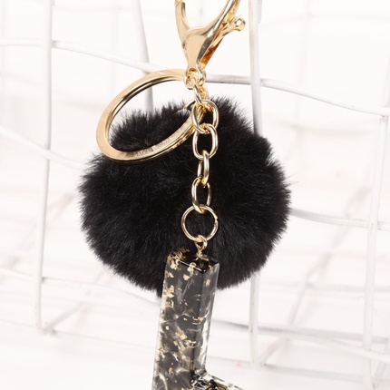 Pom Pom & Letter Charm Keychain