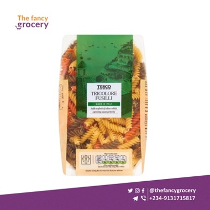 Tesco Tricolore Fusilli Pasta Twists-500g - The Fancy Grocery | Flutterwave  Store