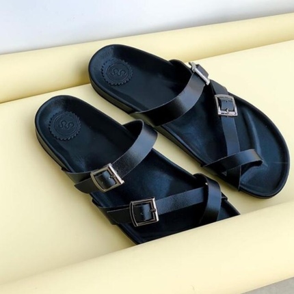 Mens Cover Pam Slippers with Buckle