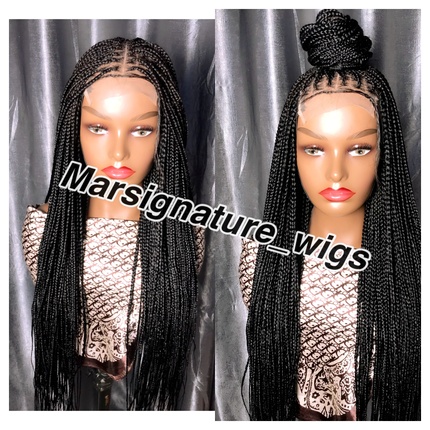 Knotless Braids Brown Closure Box Braided Wig