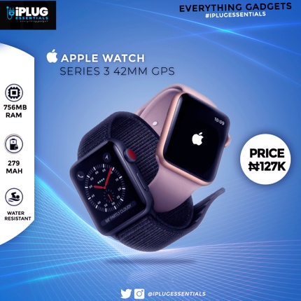 Apple Watch SERIES 3 42MM GPS - iplugessentials | Flutterwave Store