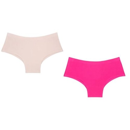 2 Non-trace Female Underwear Ladies Underwear Ice Silk Women Briefs Pants  (Off White/Pink) US Size - ASNL Magasin