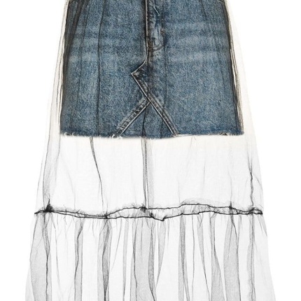 Tulle best sale jean skirt