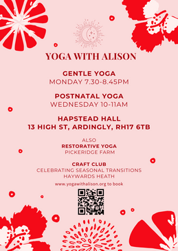 Yoga Classes with Alison continue until 9th July
