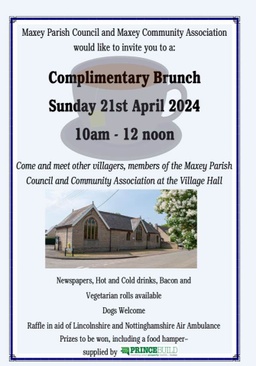Maxey Village Hall Brunch - Sunday 21st April