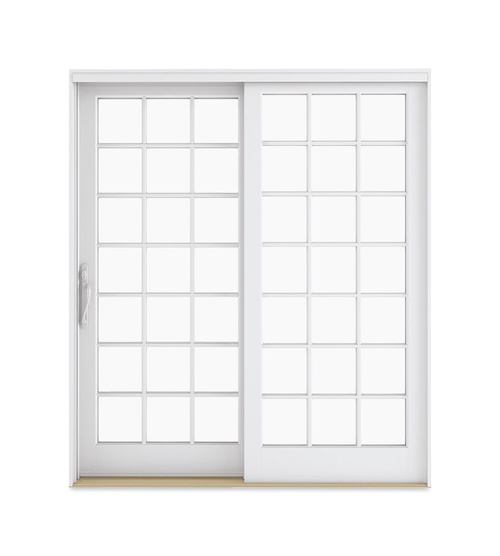 Two-Panel Sliding French Door with Standard divided lites pattern