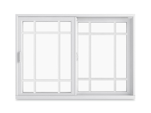 Sliding Replacement Fiberglass Window with prairie 9-lite pattern